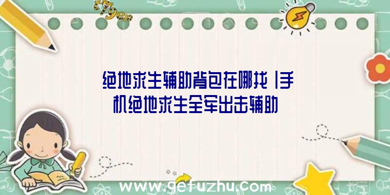 「绝地求生辅助背包在哪找」|手机绝地求生全军出击辅助